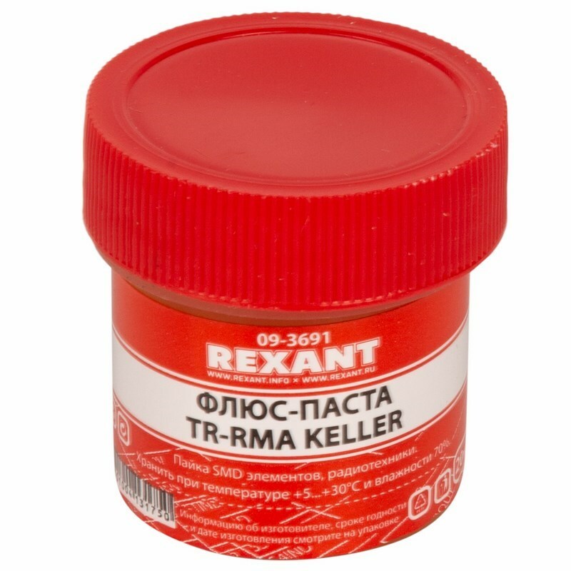 09-3691 ∙ Флюс для пайки REXANT, паста TR-RMA KELLER, 20 мл, банка ∙ кратно 10 шт