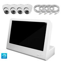 Комплект видеонаблюдения IP 5Мп Ps-Link KIT-A504IP-POE-LCD с POE питанием и монитором 10", 4 внутренние камеры с ночной съёмкой