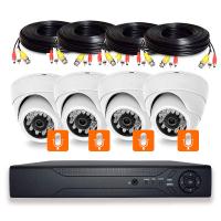 Комплект видеонаблюдения AHD 2Мп Ps-Link KIT-A204HDM 4 камеры с микрофоном для помещения