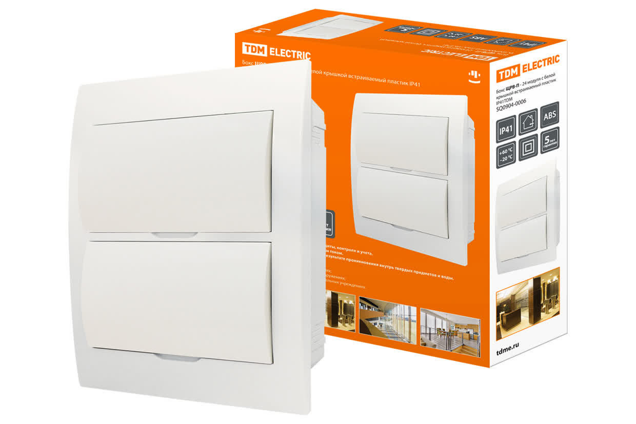 Щит распределительный TDM ELECTRIC SQ0904-0006 ЩРВ-П-24 с белой крышкой