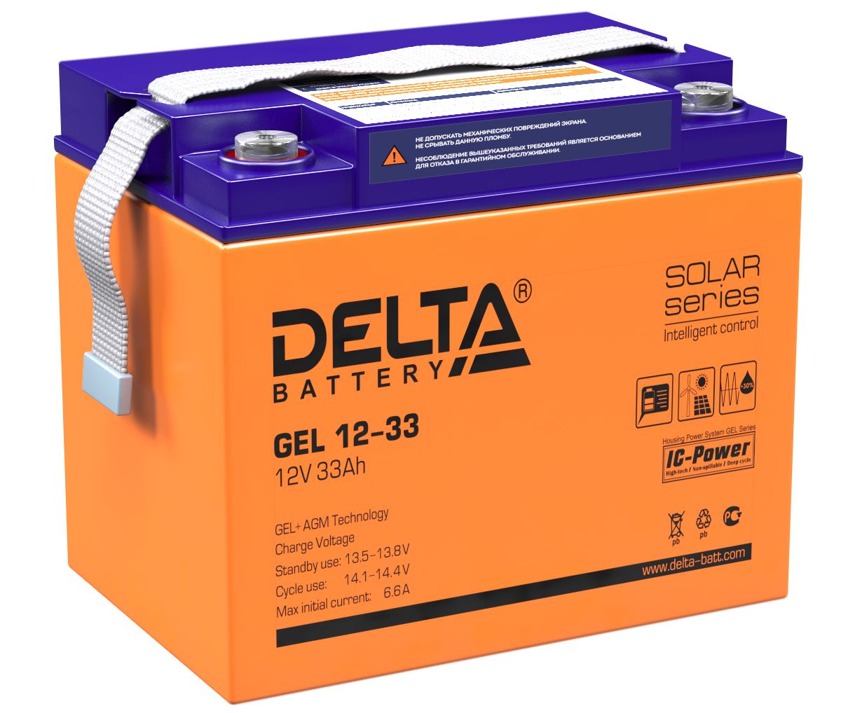 GEL 12-33 ∙ Аккумулятор 12В 33 А∙ч