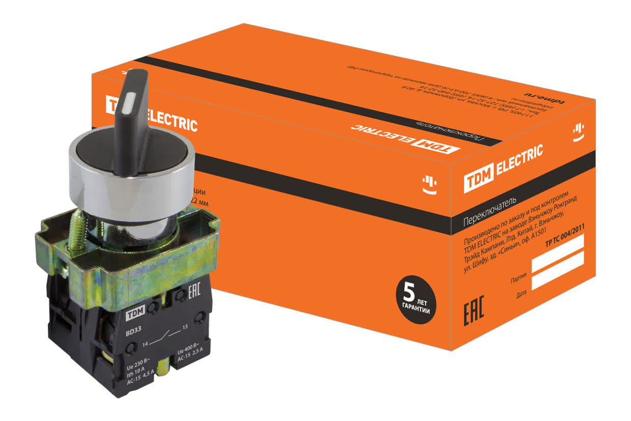 Переключатель TDM ELECTRIC SQ0703-0011 SB2-BD33 с фиксацией
