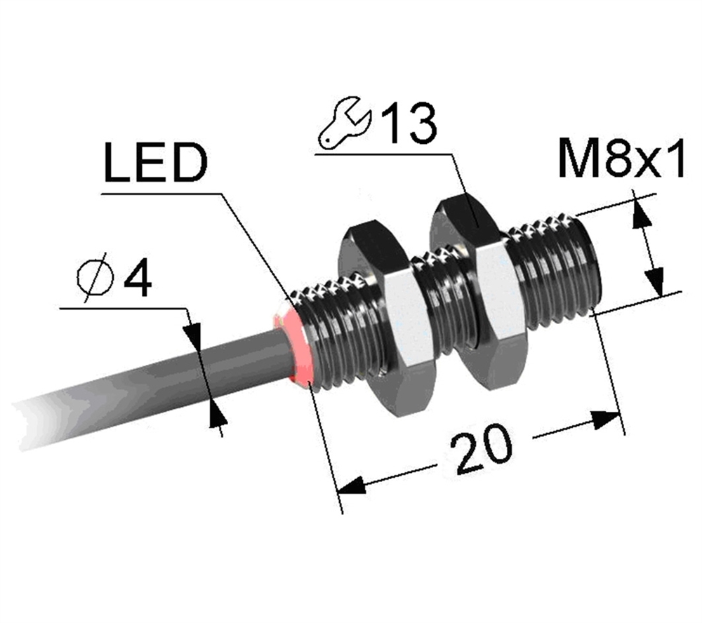 Датчик индуктивный бесконтактный PS2-08M20-2B11-K