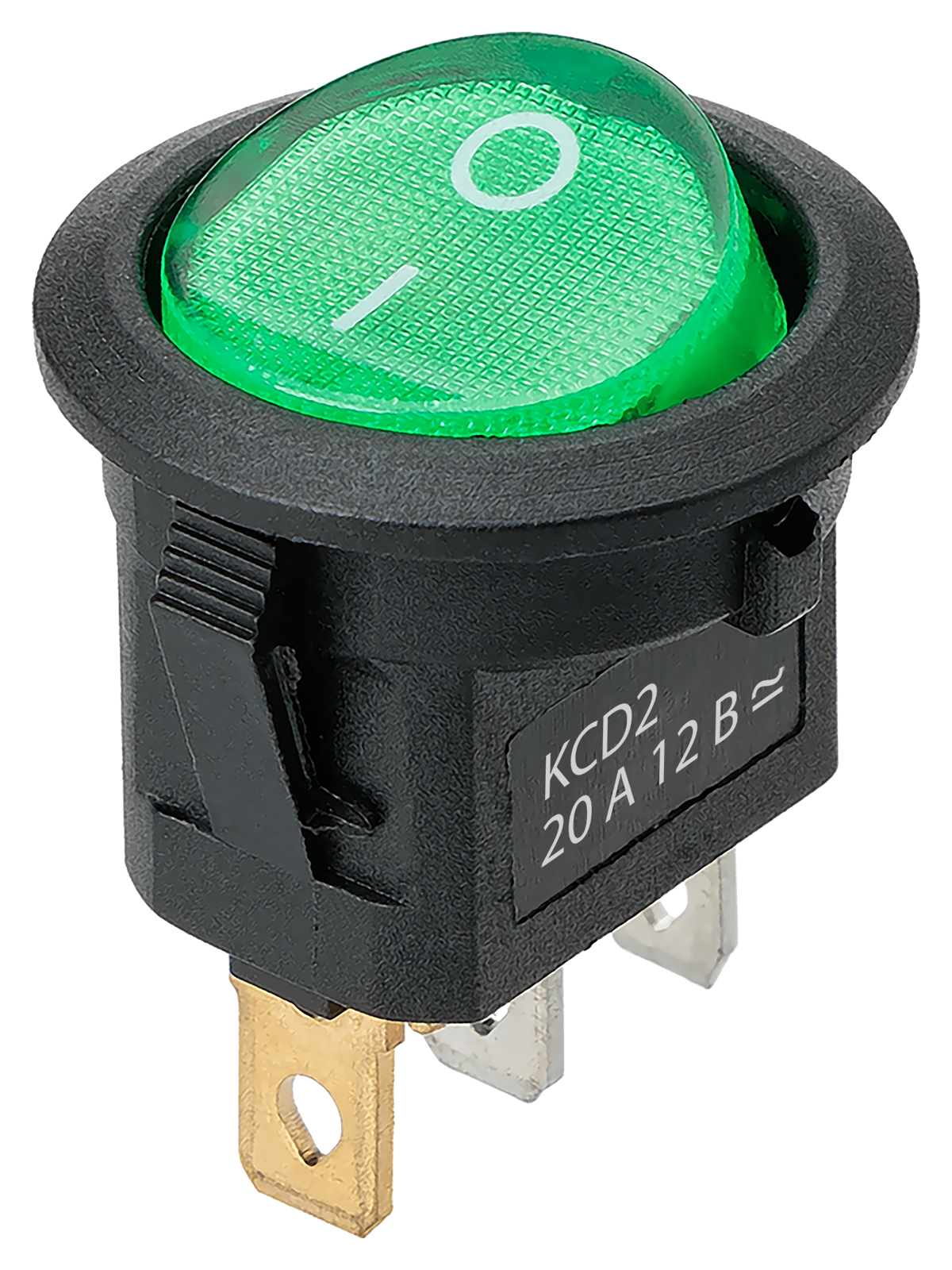 Выключатель автоматический TDM ELECTRIC SQ0746-0144 KCD2-101N 12В AC/DC, 1P, 20А, (3с), ON-OFF, зеленая клавиша с LED подсветкой