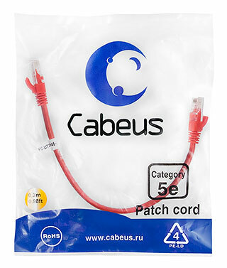 Патч-корд PC-UTP-RJ45-Cat.5e-0.3m-RD (7660c)