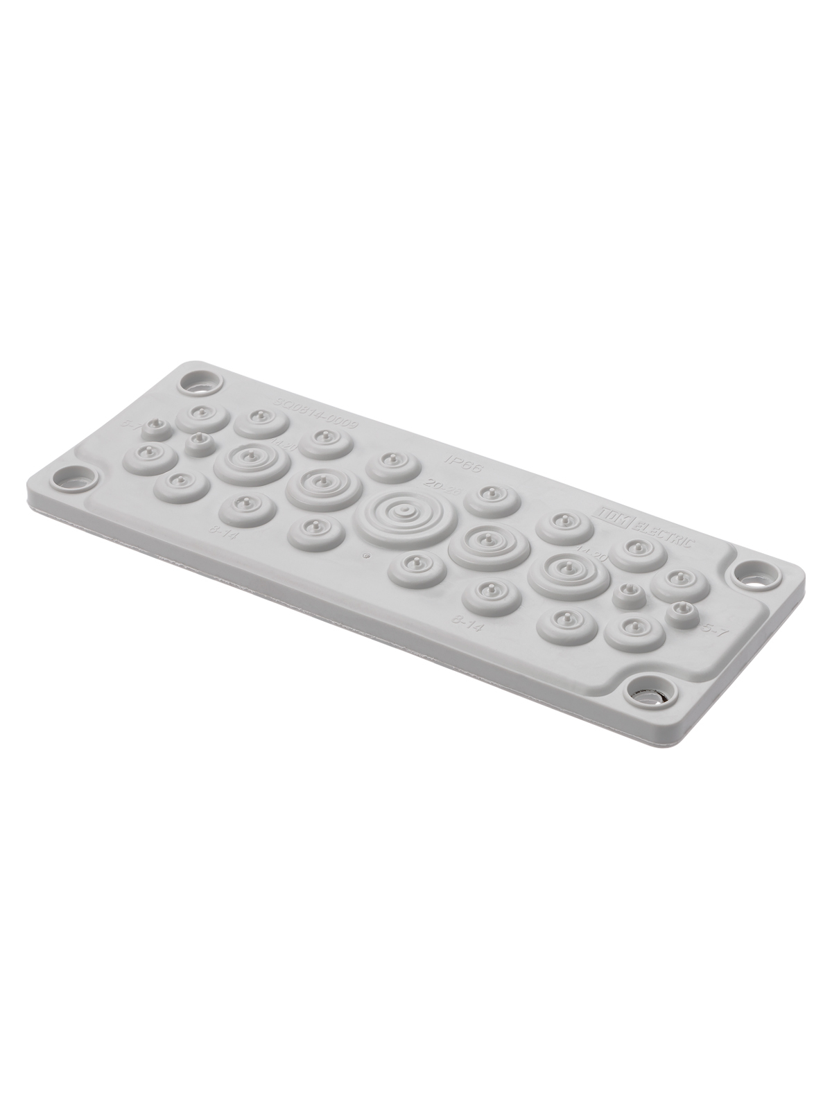 Ввод кабельный мембранный TDM ELECTRIC SQ0814-0009 КВМ-25, ТЭП, RAL7035, IP66, 25 вводов