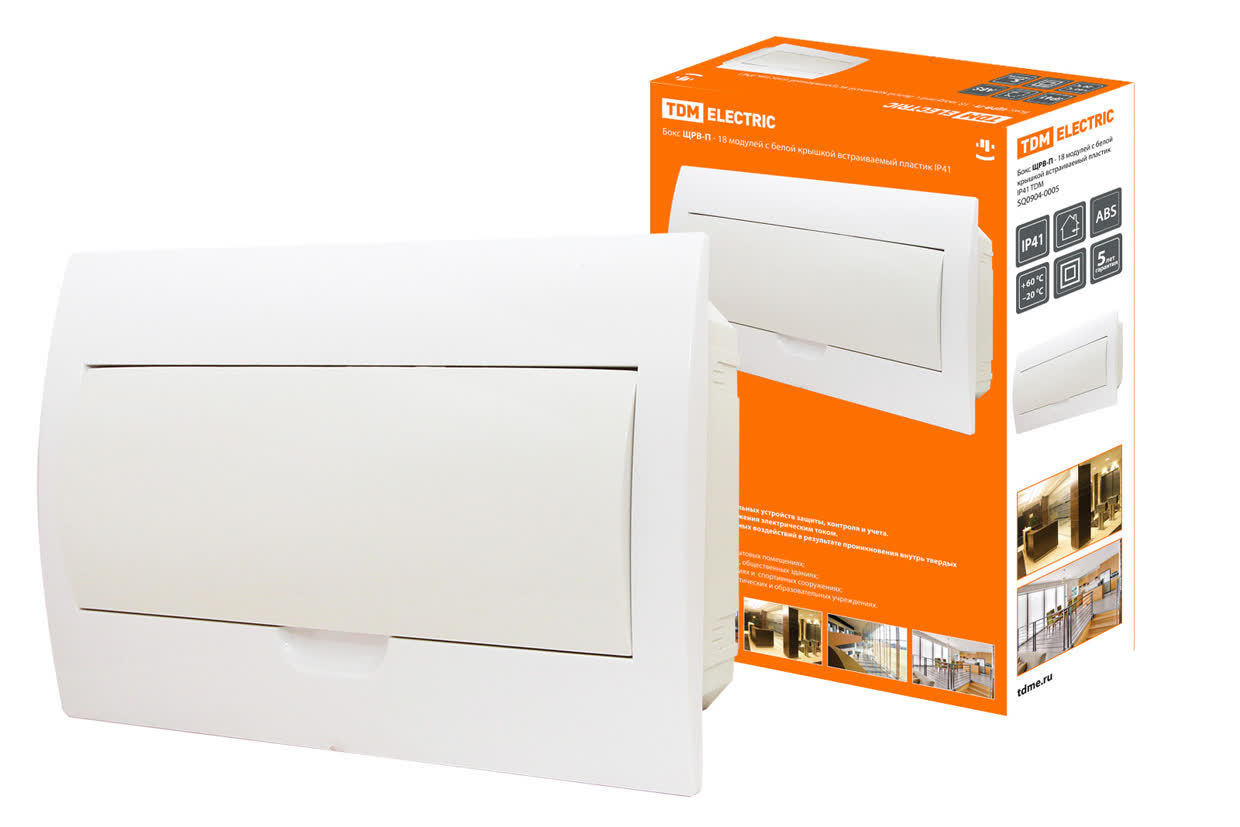 Щит распределительный TDM ELECTRIC SQ0904-0005 ЩРВ-П-18 с белой крышкой
