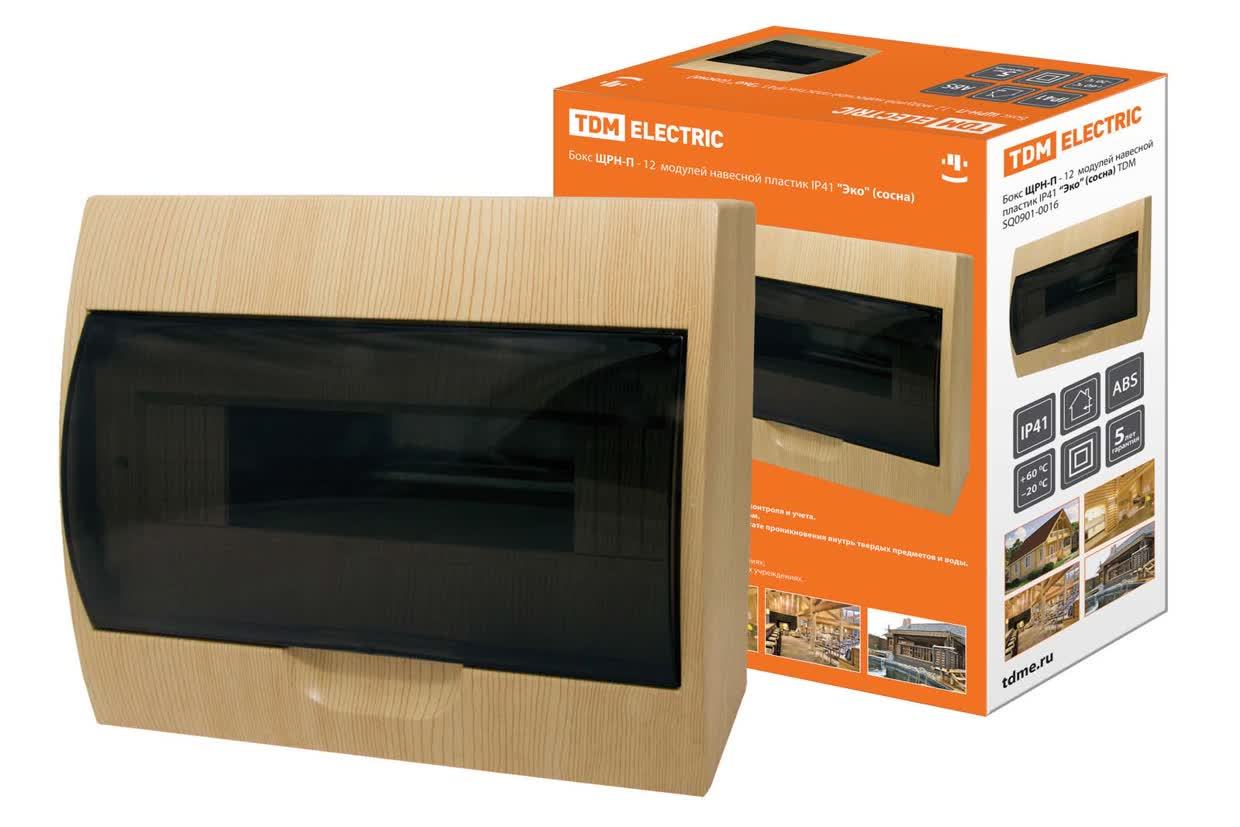 Щит распределительный TDM ELECTRIC SQ0901-0016 ЩРН-П-12 "Эко" (сосна)