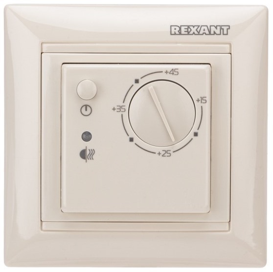 51-0563 ∙ Терморегулятор механический RX-308B бежевый REXANT (совместим с Legrand серии Valena)
