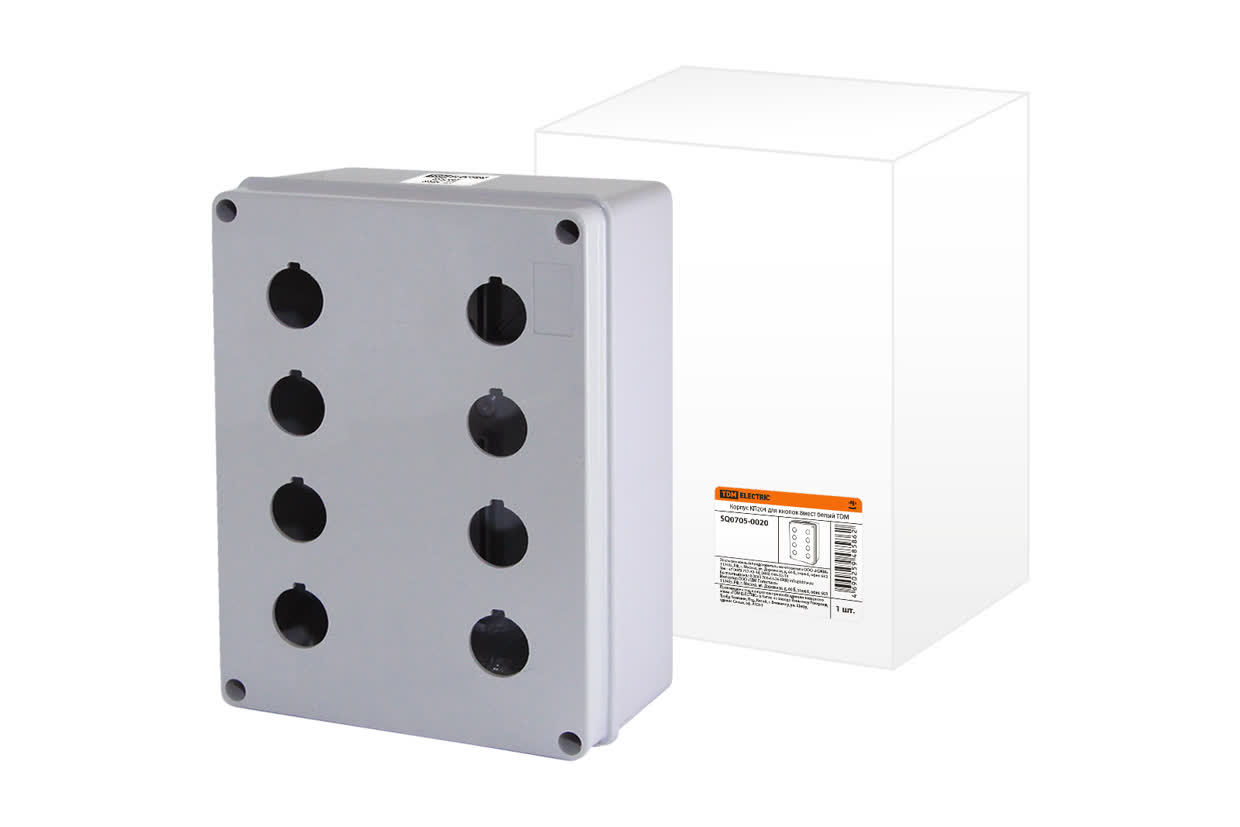 Корпус кнопочного поста TDM ELECTRIC SQ0705-0020 КП204 белый, IP54