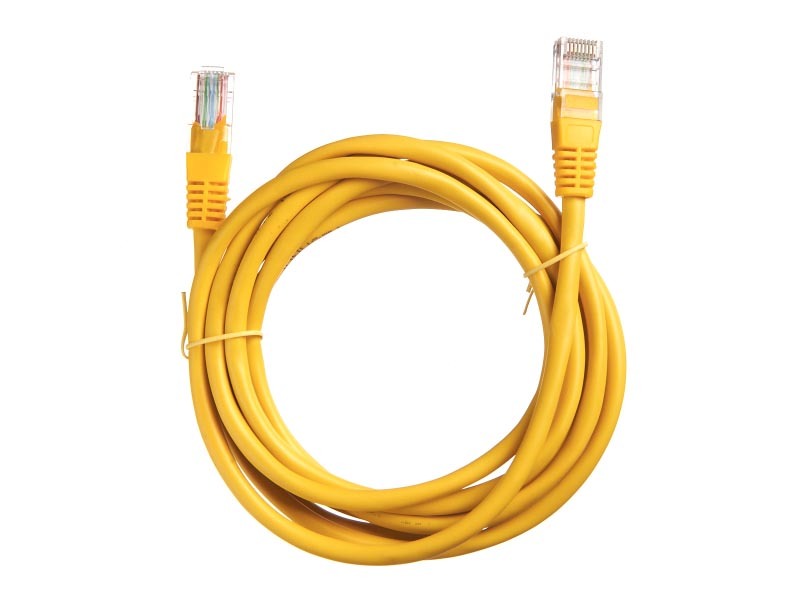Патч-корд Патч-корд Technolink UTP4 cat 5e, 2,0м, ВС, LSZH, желтый, литой коннектор (57111)