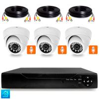 Комплект видеонаблюдения AHD 2Мп Ps-Link KIT-A203HDM 3 камеры с микрофоном для помещения, ночная съемка, датчик движения