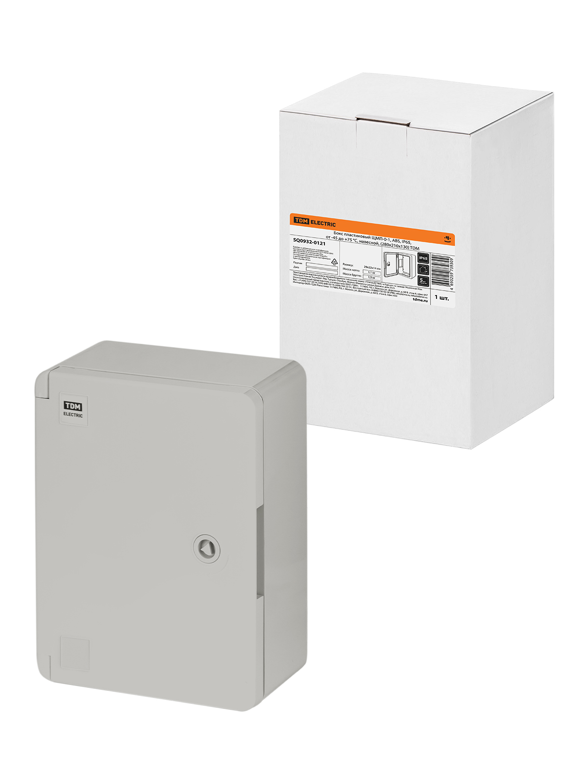 Щит с монтажной панелью TDM ELECTRIC SQ0932-0121 ЩМП-0-1 IP65 (280x210x130)