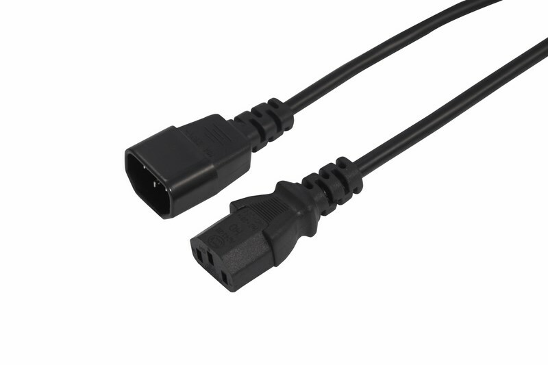 11-1161 ∙ Шнур сетевой, евроразъем C13 - евроразъем C14, кабель 3x0,75 мм², длина 1,5 метра (PE пакет) REXANT