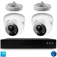 Комплект видеонаблюдения IP 5Мп Ps-Link KIT-A502IPM-POE 2 камеры 5Мп с микрофоном для помещения, питание PoE, ночная съёмка