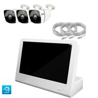 Комплект видеонаблюдения IP 5Мп Ps-Link KIT-C503IP-POE-LCD с POE питанием и монитором 10", 3 уличные камеры  с ночной съёмкой