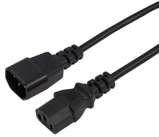 04-2728 ∙ Шнур сетевой IEC 320 C13 – IEC 320 C14 3x1,0мм², 10A, длина 1,8м Rexant