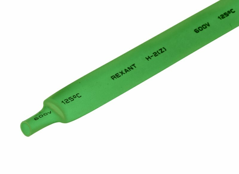 21-2003 ∙ Термоусаживаемая трубка REXANT 12,0/6,0 мм, зеленая, упаковка 50 шт. по 1 м ∙ кратно 50 шт