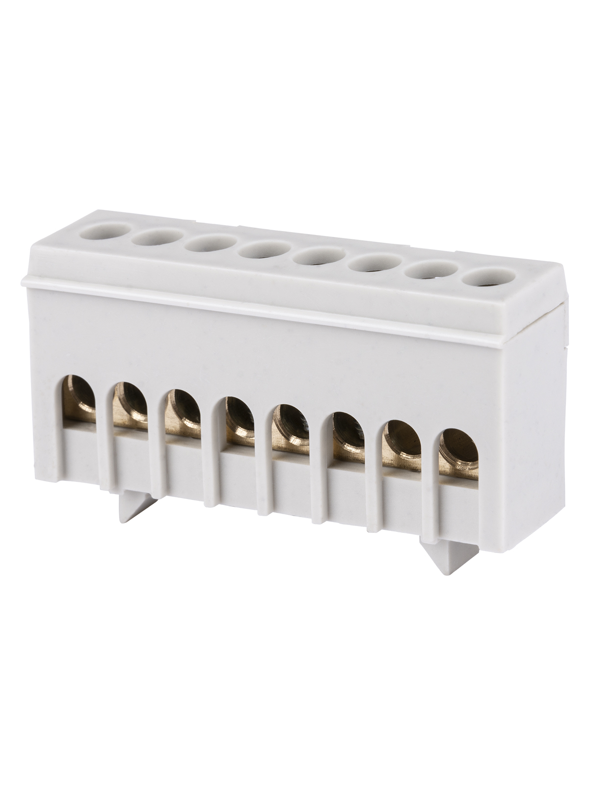 TDM ELECTRIC SQ0801-0210 Шина "L" "фаза" в сером изоляторе на DIN-рейку 6x9мм 8 групп (Упаковка 10шт)