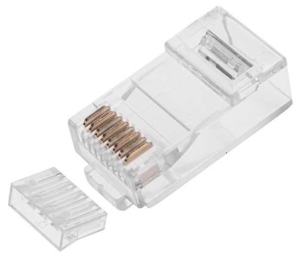 05-1031 ∙ Разъем RJ-45(8P8C) под витую пару, UTP, категория 6, с вставкой Rexant ∙ кратно 50 шт