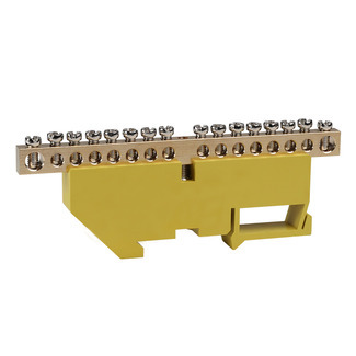 Шина нулевая с изолятором на DIN-рейку КЭАЗ 277839 OptiKit BB-D-PE-DIN-12-6х9-желтый