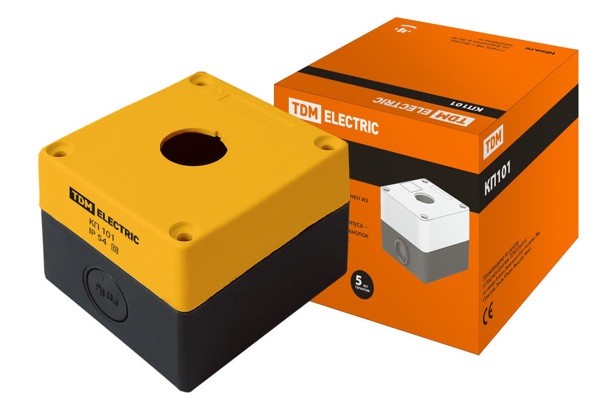 Корпус кнопочного поста TDM ELECTRIC SQ0705-0006 КП101 желтый, IP54