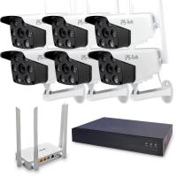 Комплект видеонаблюдения WIFI 5Мп Ps-Link KIT-XMS506RD-WIFI беспроводной, 6 камер для улицы, ночное видение, удаленный доступ