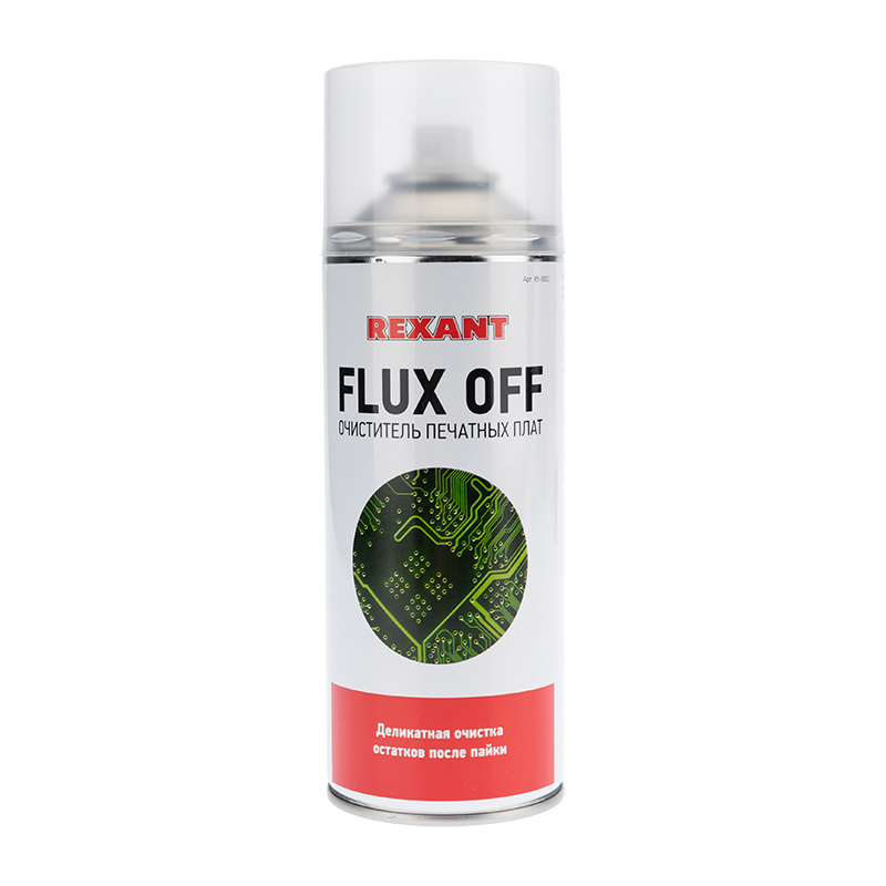 85-0003 ∙ Очиститель печатных плат FLUX OFF, 520 мл (400мл), аэрозоль Rexant