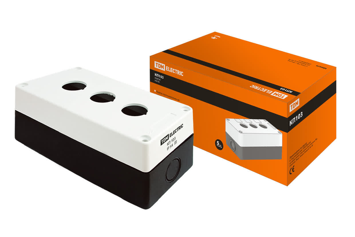 Корпус кнопочного поста TDM ELECTRIC SQ0705-0003 КП103 белый, IP54
