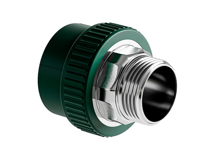Муфта комбинированная (под ключ) SLTFMBF4757GR Муфта SLT BLOCKFIRE PP-R комб. НР 75×2 1/2" под ключ