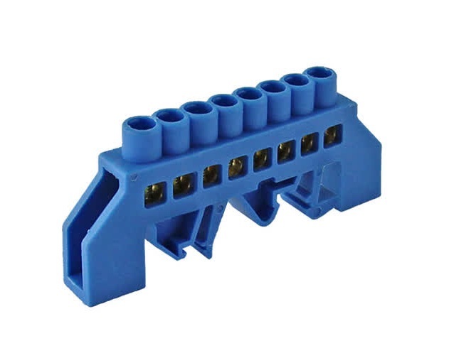 TDM ELECTRIC SQ0801-0077 Шина "N" нулевая в изоляторе на DIN-рейку 8x12мм 8 групп (Упаковка 10шт)