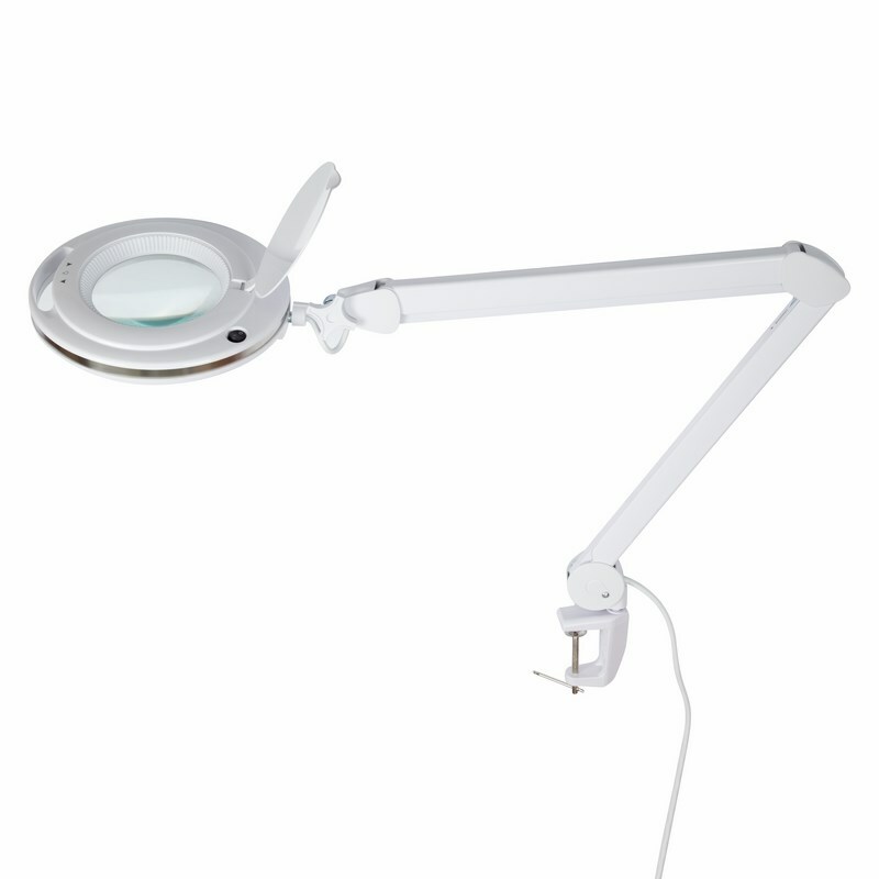 31-0531 ∙ Лупа на струбцине REXANT, круглая, 3D, с подсветкой 60 LED, сенсорный регулятор яркости, белая