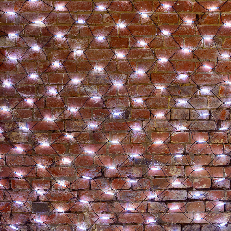 217-125 ∙ Гирлянда "Сеть" 2x3м, черный КАУЧУК, 432 LED Белые