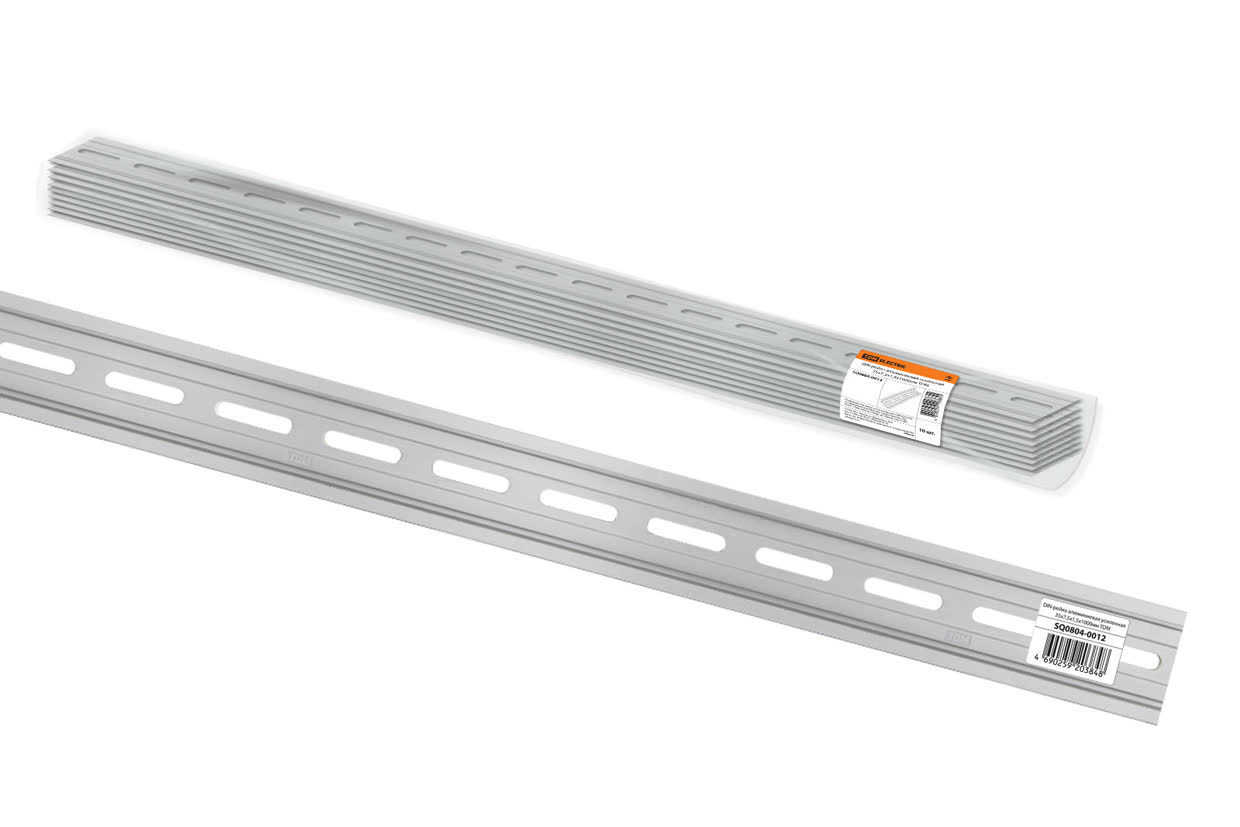 TDM ELECTRIC SQ0804-0017 DIN-рейка алюминиевая усиленная перфорированная 35х7,5х1,5х2000мм (Упаковка 1шт)