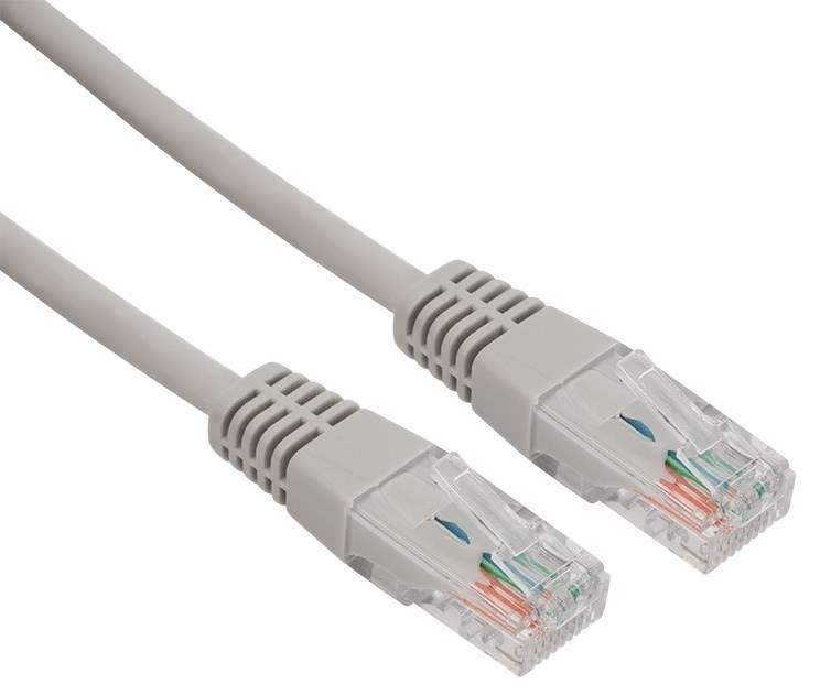 18-8002 ∙ Шнур коммутационный, патч-корд U/UTP RJ45-RJ45, CAT 5e, LSZH серый, 1м REXANT