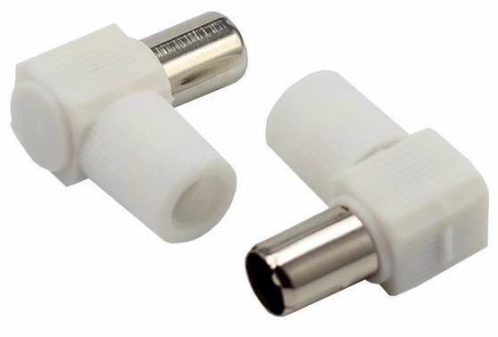05-2061 ∙ Разъем штекер TV REXANT без пайки белый угловой ∙ кратно 10 шт