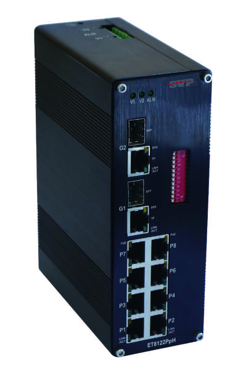 Коммутатор PoE SVP-E8122PpH-S-DR