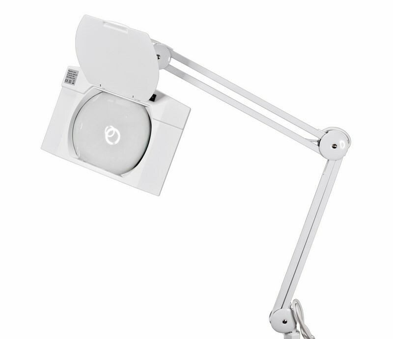 31-0513 ∙ Лупа на струбцине REXANT, квадратная, 5D, с подсветкой 60 SMD LED, сенсорный регулятор яркости, белая