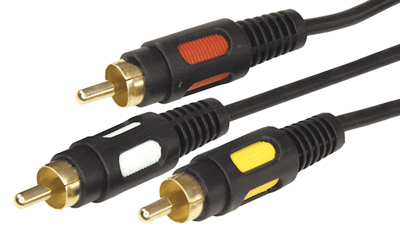 17-0212 ∙ Шнур 3 RCA - 3 RCA, длина 1,5 метра, черный (GOLD) REXANT ∙ кратно 10 шт