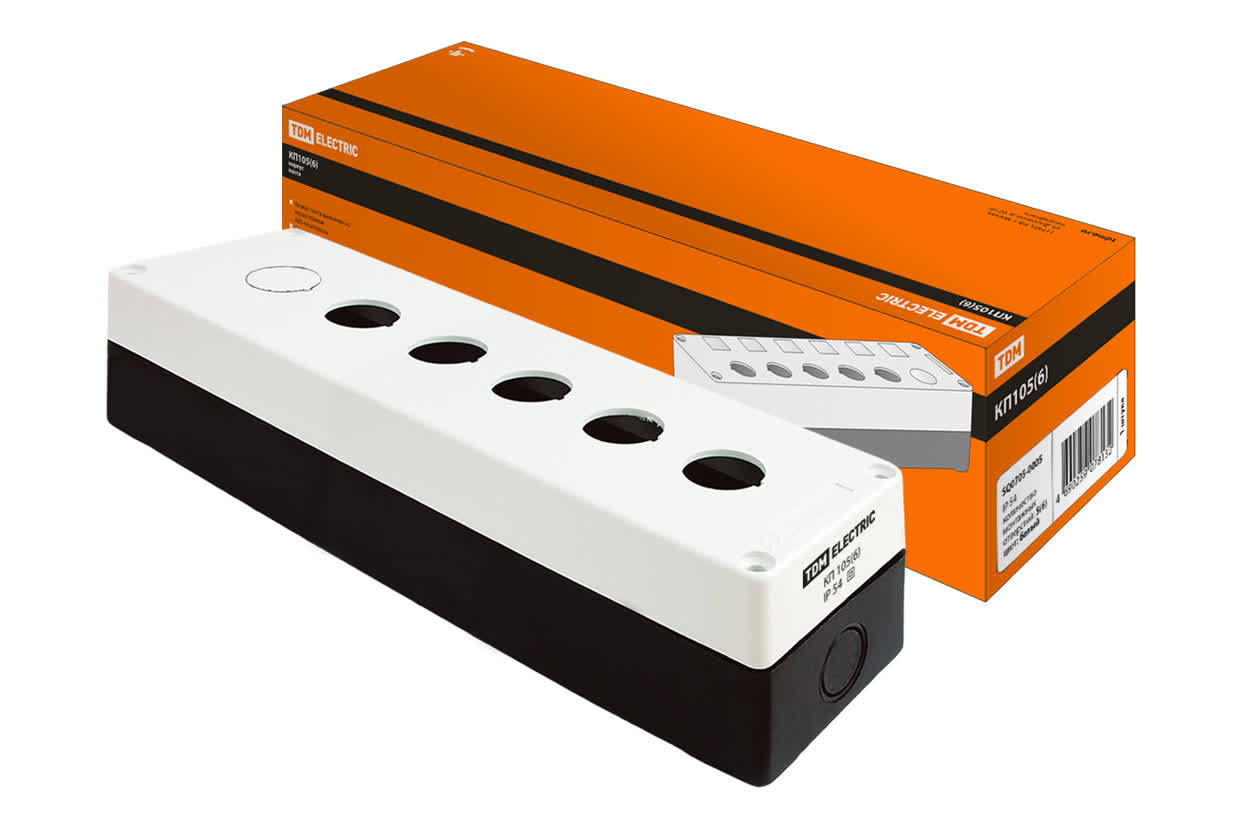 Корпус кнопочного поста TDM ELECTRIC SQ0705-0005 КП105(6) белый, IP54