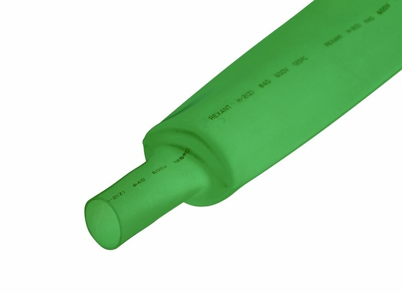 23-0003 ∙ Термоусаживаемая трубка REXANT 30,0/15,0 мм, зеленая, упаковка 10 шт. по 1 м ∙ кратно 10 шт