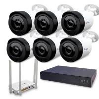 Комплект видеонаблюдения WIFI 3Мп Ps-Link KIT-XMG306RD-WIFI беспроводной, 6 камер для улицы, ночное видение, удаленный доступ