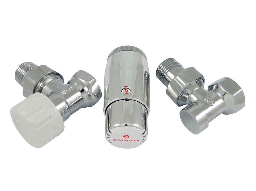 Комплект подключения SCHLOSSER STANDARD MINI 1/2" угловой, хром, с термоголовкой MINI М30х1,5