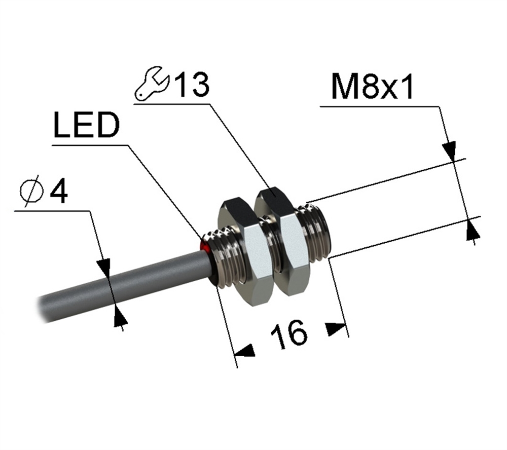 Датчик индуктивный бесконтактный PS2-08M16-2B11-K