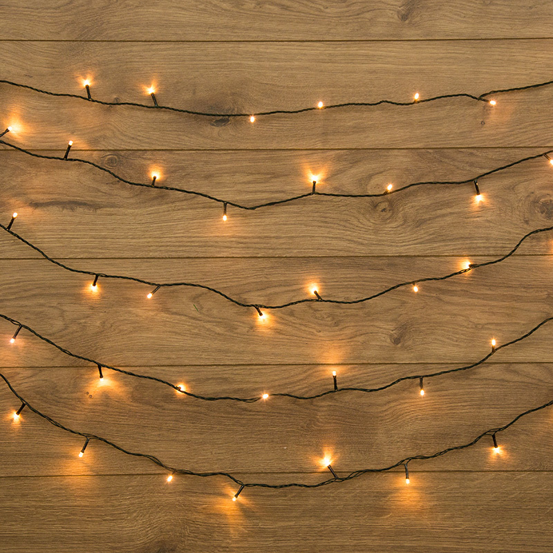 303-046 ∙ Гирлянда "Твинкл Лайт" 10 м, темно-зеленый ПВХ, 80 LED, цвет ТЕПЛЫЙ БЕЛЫЙ