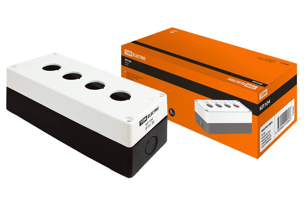Корпус кнопочного поста TDM ELECTRIC SQ0705-0004 КП104 белый, IP54