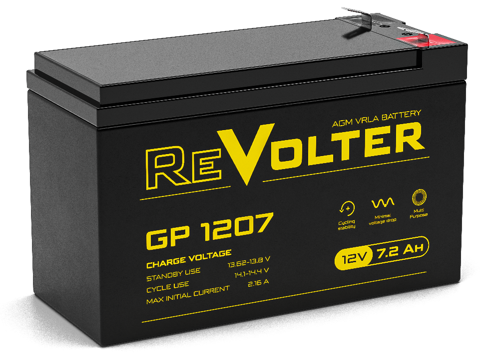 GP 1207 ∙ Аккумулятор 12В 7.2 А∙ч