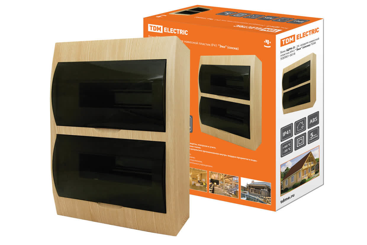 Щит распределительный TDM ELECTRIC SQ0901-0018 ЩРН-П-24 "Эко" (сосна)