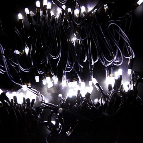 315-165 ∙ Гирлянда модульная "Дюраплей LED" 100% Flashing, 20м, черный каучук, 200 диодов, Белая