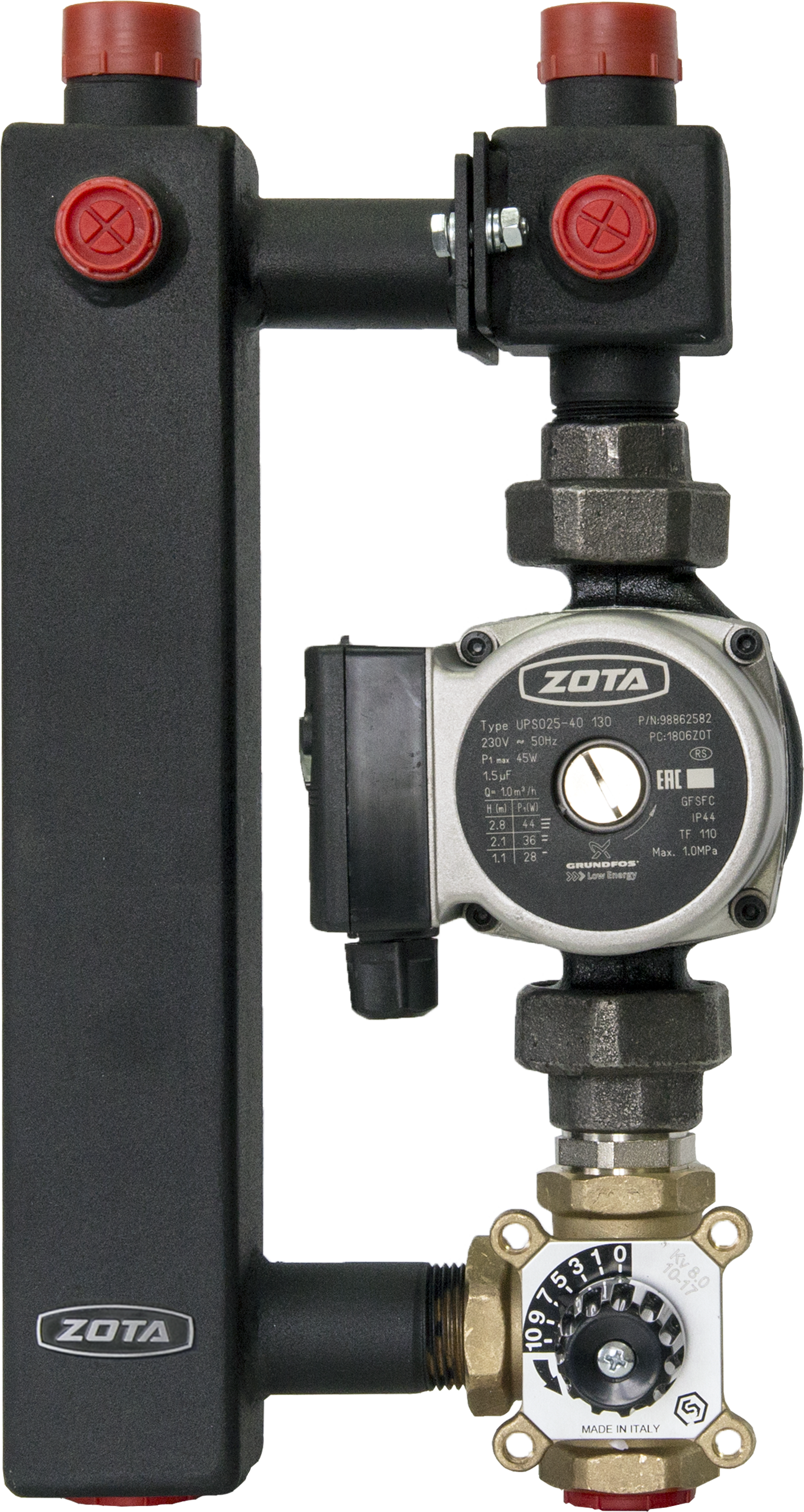 Насосный модуль ZOTA Насосный модуль со смесителем под привод  СП25/40 (Grundfos 130 мм+клапан)